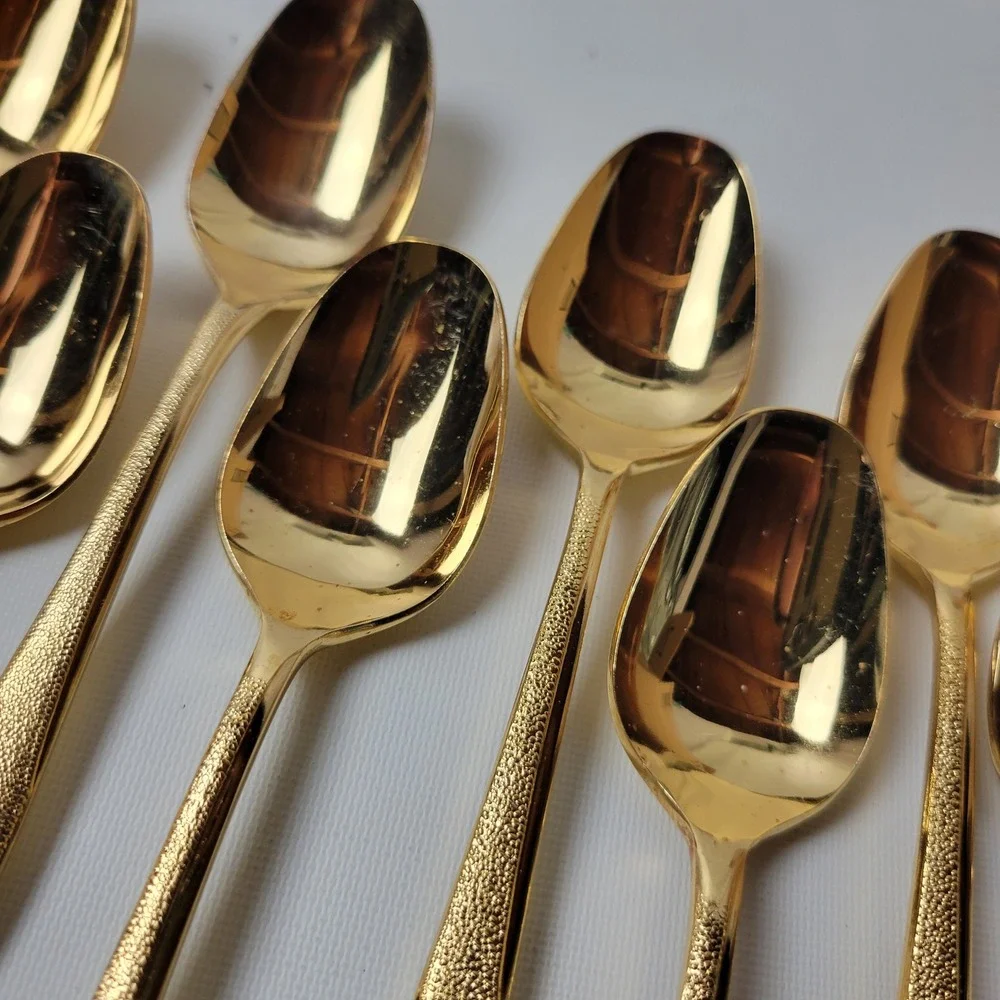 Florentine Gold Plated Flatware Set 11 Four Piece Place Settings 44pc